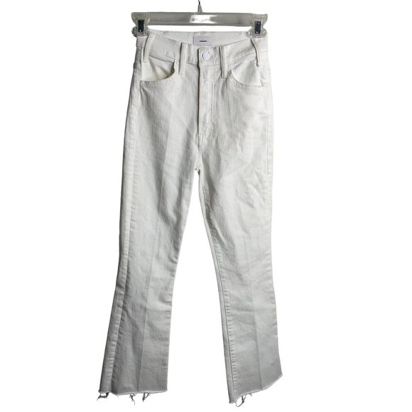 MOTHER The Hustler Ankle Fray White Jeans Sz 24 Fairest of Them All Stretch - Picture 4 of 8